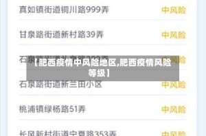 【肥西疫情中风险地区,肥西疫情风险等级】