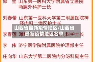 山西省最新疫情地区/山西省最新疫情地区名单