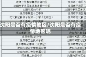沈阳是否有疫情地区/沈阳是否有疫情地区呢