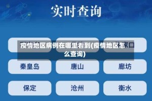 疫情地区病例在哪里看到(疫情地区怎么查询)