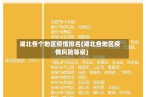湖北各个地区疫情排名(湖北各地区疫情风险等级)