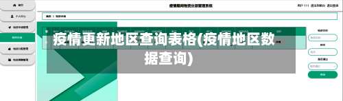 疫情更新地区查询表格(疫情地区数据查询)-第3张图片
