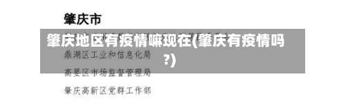 肇庆地区有疫情嘛现在(肇庆有疫情吗?)-第2张图片